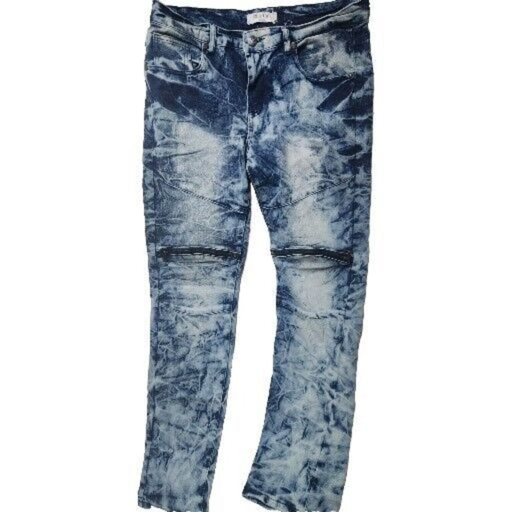 Blue Cult Denim Jeans Mens Size 32 Embroidered Button Flap Pockets READ